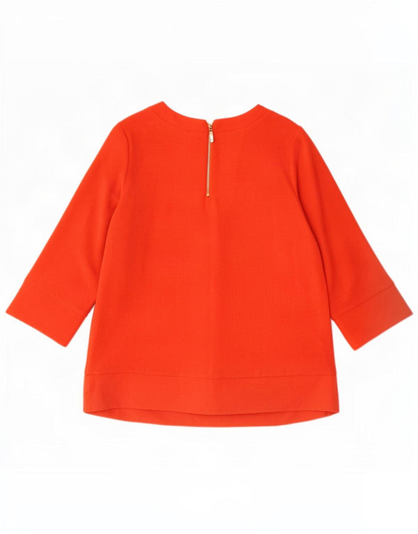 Top da donna Marks & Spencer manica 3/4 UK 12 poliestere arancione medio
