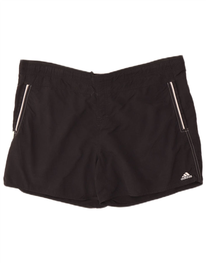 Pantaloncini da bagno da uomo Adidas grandi in nylon nero