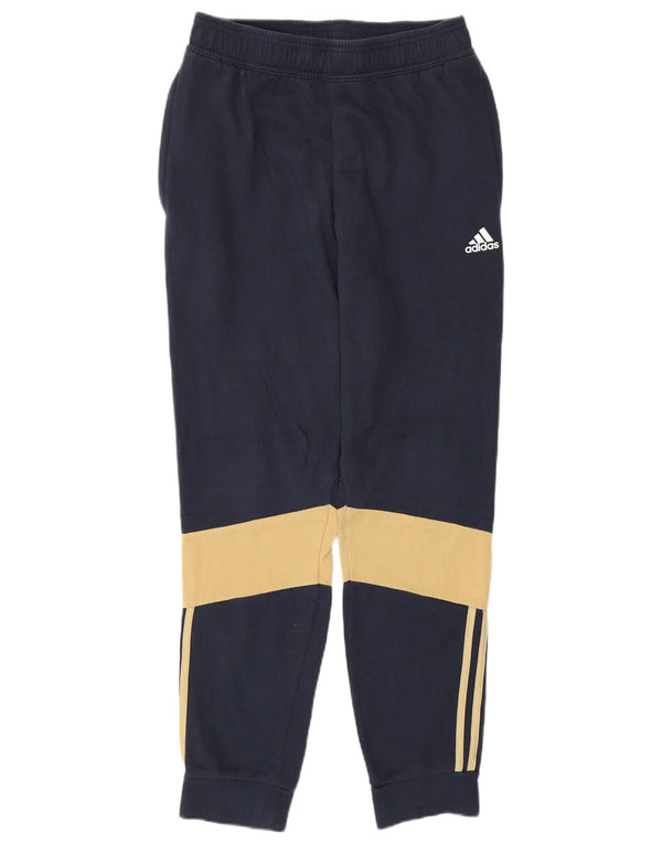 Pantaloni da tuta da uomo ADIDAS Joggers piccoli in cotone color block blu navy