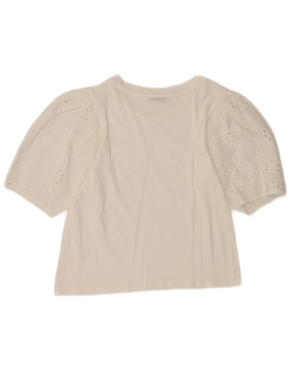 Zara Womens Crop Blouse Top UK 10 Small White