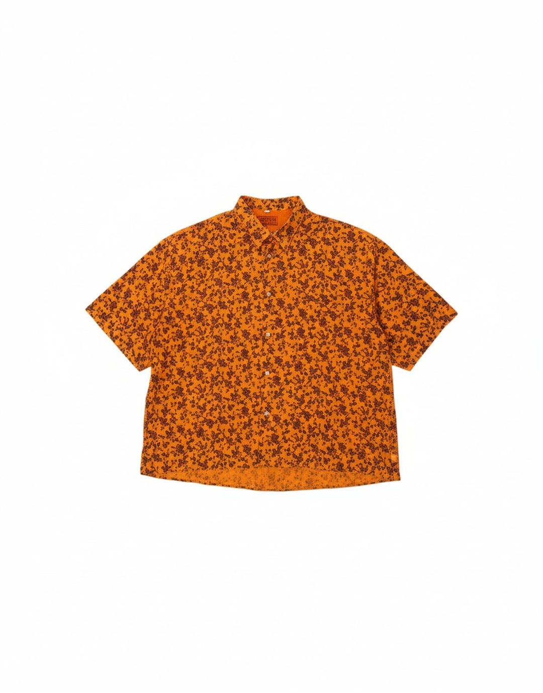 TAVARNER Mens Short Sleeve Shirt XL Orange Floral