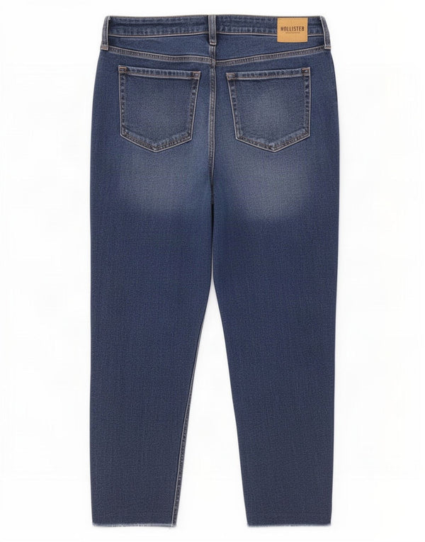 Jeans Hollister Mom a vita alta affusolati da donna W31 L27 cotone blu
