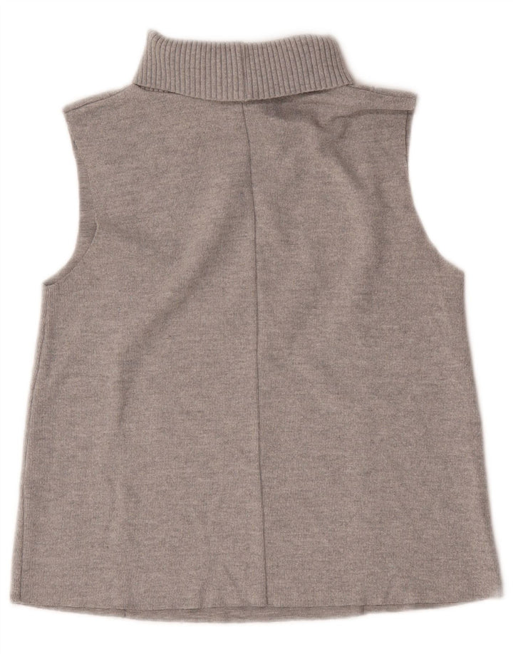 Canotta da donna Zara con collo alto e canotta UK 10 piccola in poliestere grigio
