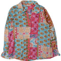Camicetta a maniche lunghe da donna Zara UK 14 Patchwork multicolore medio