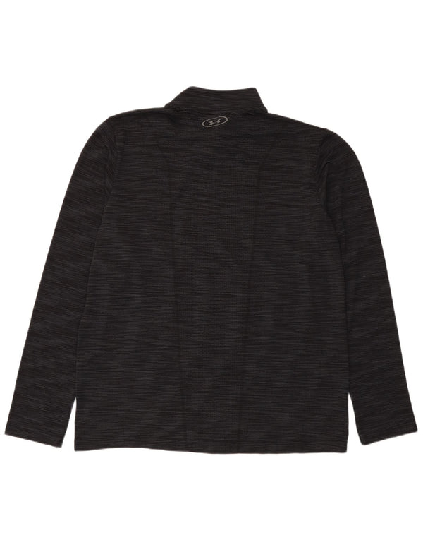 Maglia da uomo Under Armour Heat Gear con zip e collo a maniche lunghe XL nera screziata