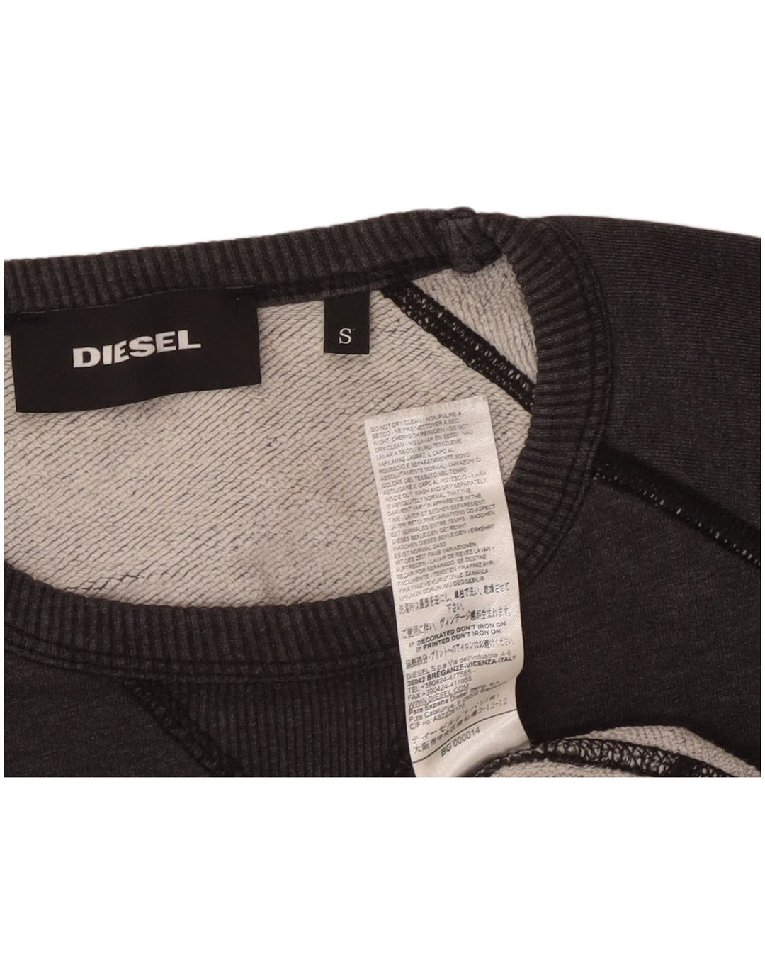 DIESEL Felpa con grafica da uomo Maglione piccolo in cotone grigio