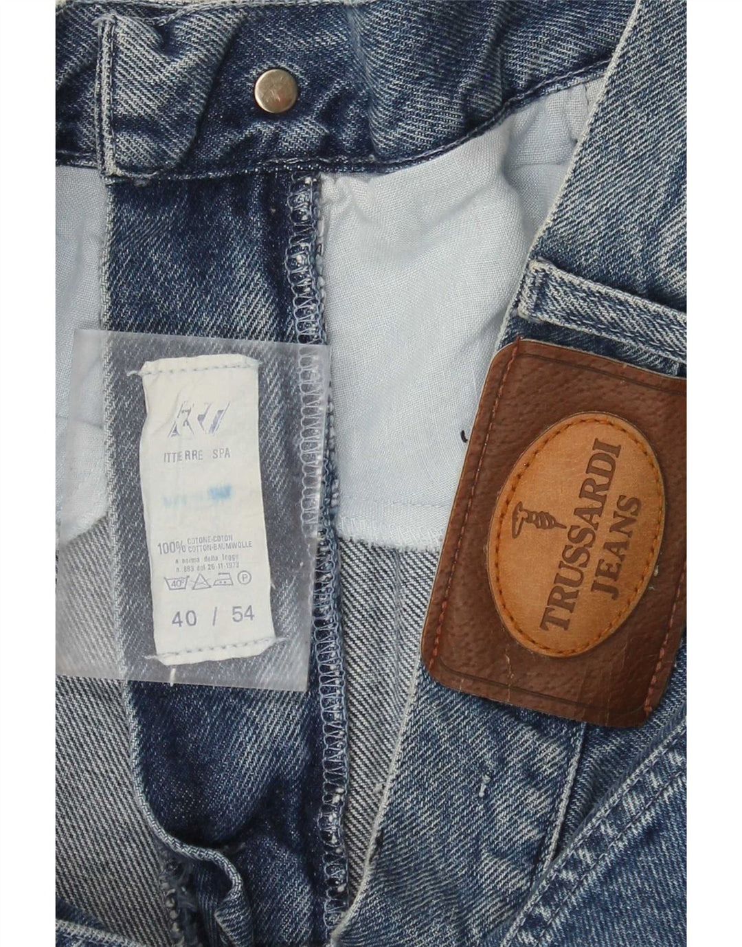 Jeans Straight Uomo Trussardi W34 L31 Blu Cotone
