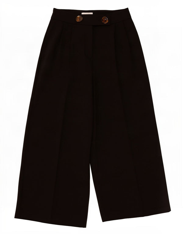 Pantaloni capri da donna a gamba larga a vita alta Topshop UK 6 XS W26 L22 neri