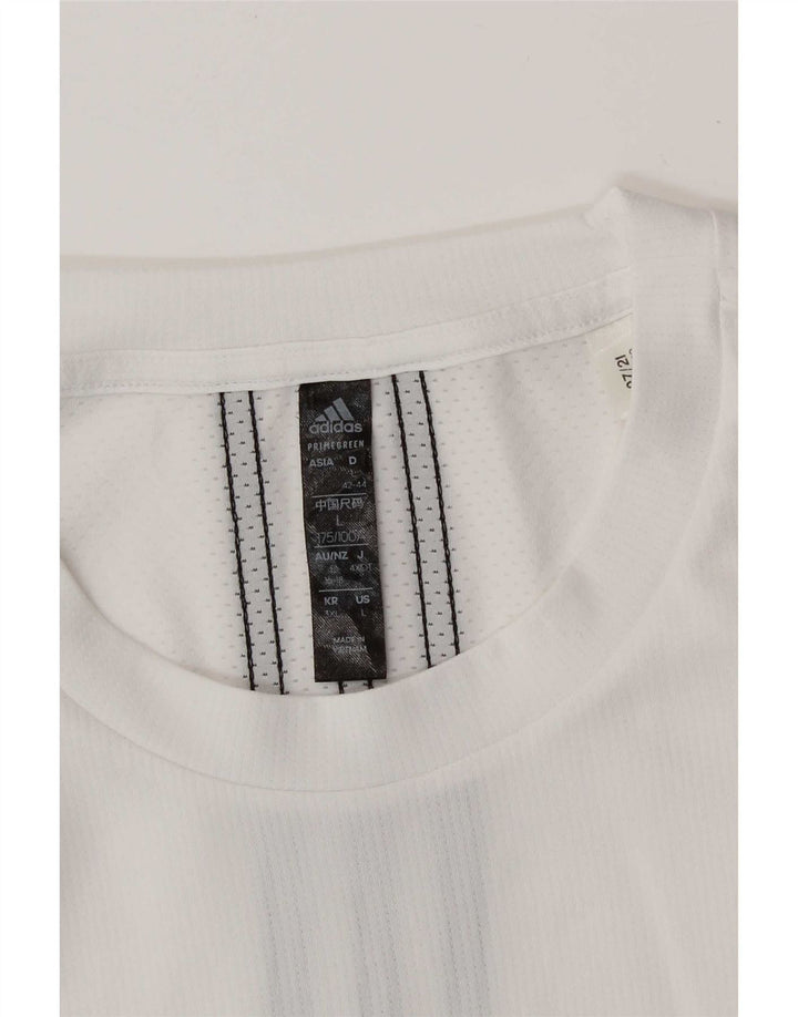 Maglietta Adidas Aeroready da uomo grande bianca