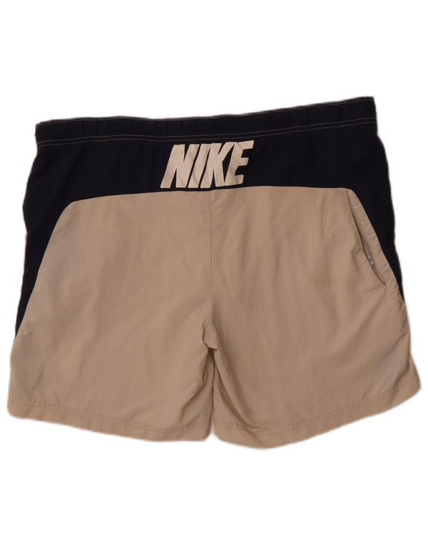 Pantaloncini sportivi grafici Nike da uomo UK 34/36 Large Beige Colourblock Poliestere