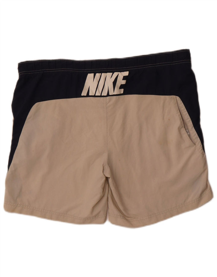 Pantaloncini sportivi grafici Nike da uomo UK 34/36 Large Beige Colourblock Poliestere