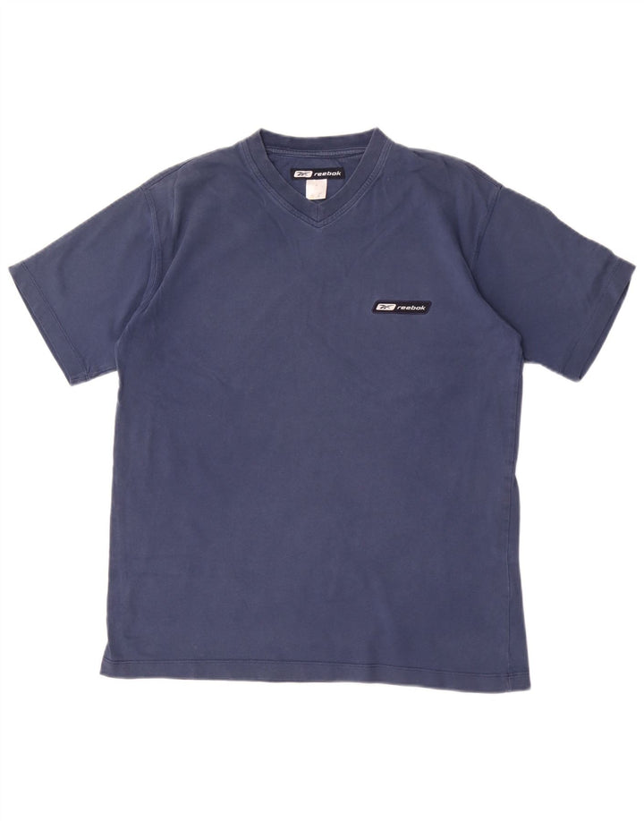 T-shirt Reebok da uomo Top Small in cotone blu navy