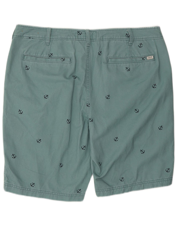 Pantaloncini chino grafici da uomo Abercrombie & Fitch W36 grandi in cotone blu