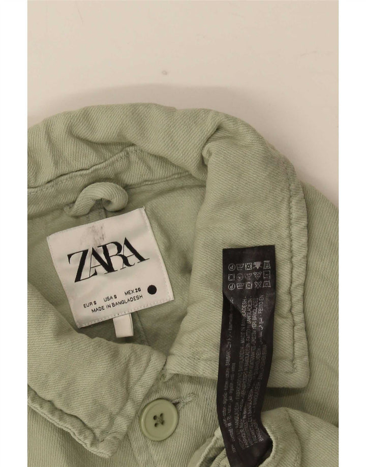 Giacca utility da uomo Zara UK 36 piccola in cotone verde