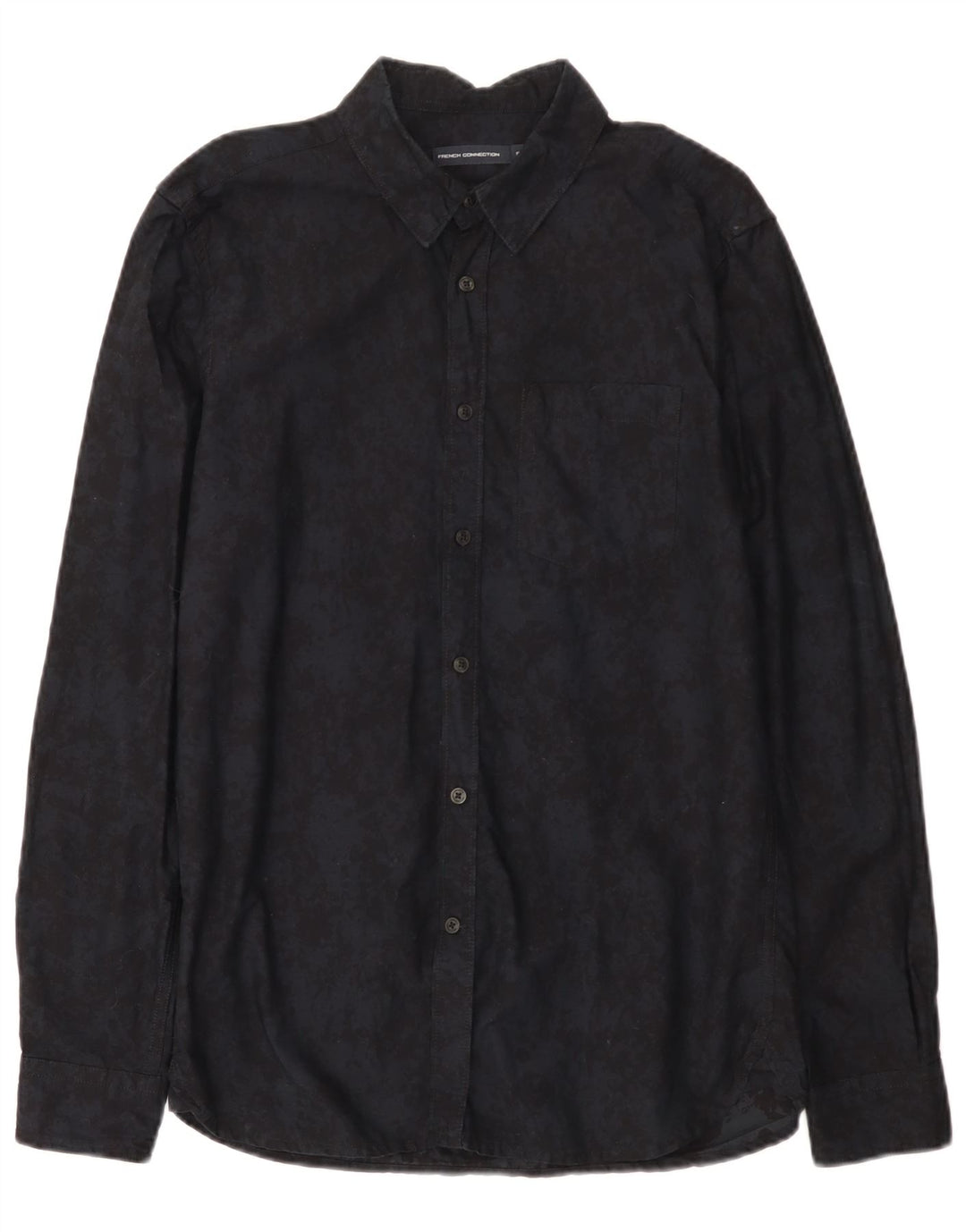 Camicia da uomo French Connection piccola in cotone tie-dye nero