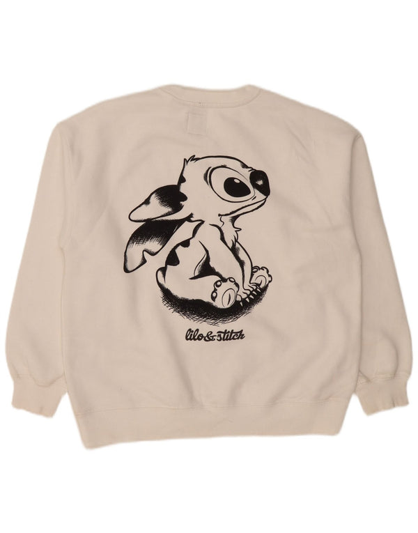 Felpa con grafica Zara per ragazze Stitch 13-14 anni in cotone bianco