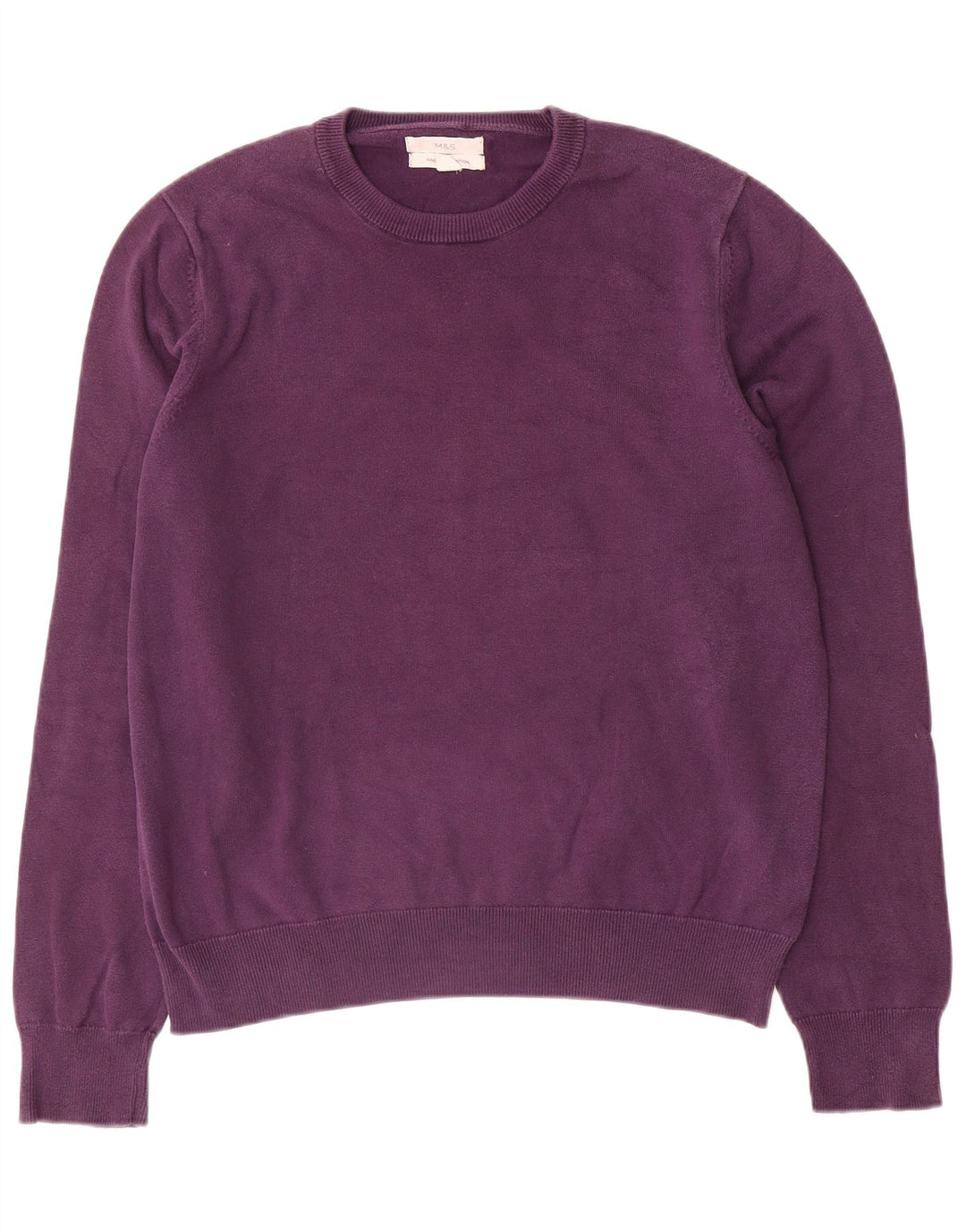 Maglione maglione girocollo da uomo Marks & Spencer grande cotone viola