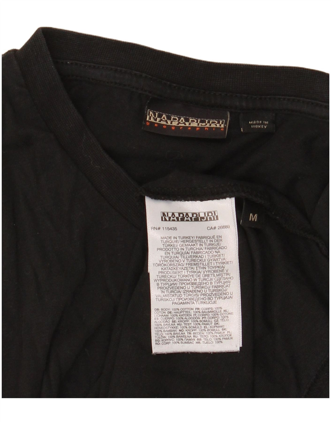 T-shirt grafica da uomo Napapijri Top in cotone nero medio