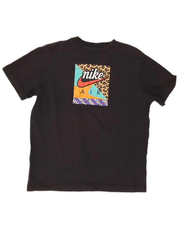 T-shirt grafica NIKE da donna, vestibilità ampia, UK 10, piccola, cotone nero