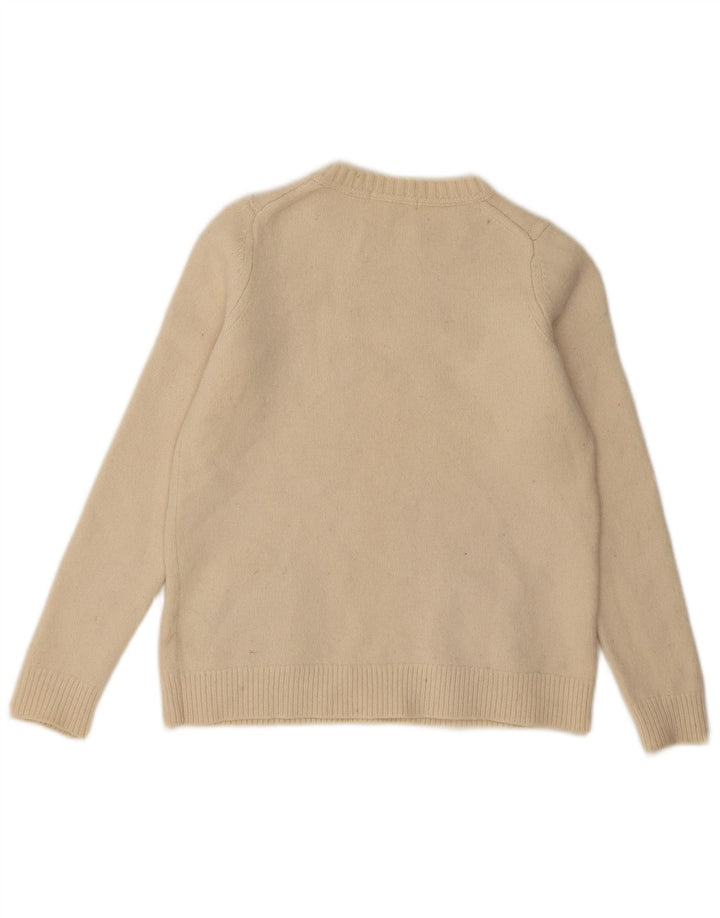 Boden Donna Maglione Girocollo Maglione UK 10 Piccolo Beige Colorblock Lana