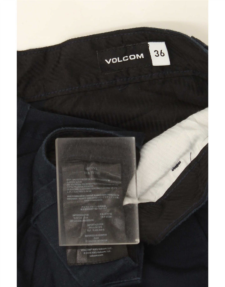 Pantaloncini chino da uomo Volcom W36 grandi in cotone blu navy