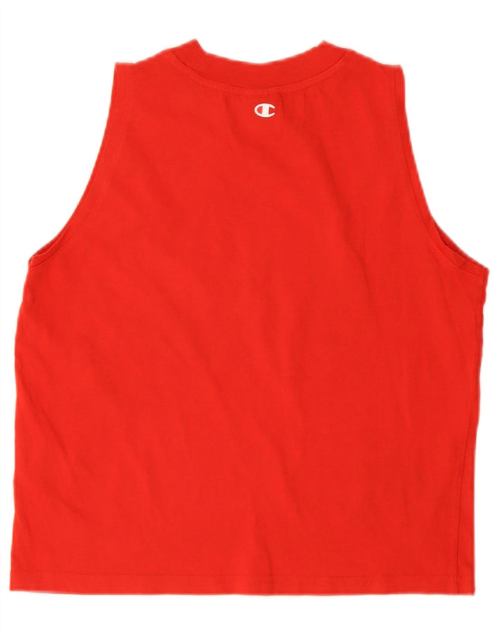 Canotta grafica da donna Champion UK 10 piccola in cotone rosso
