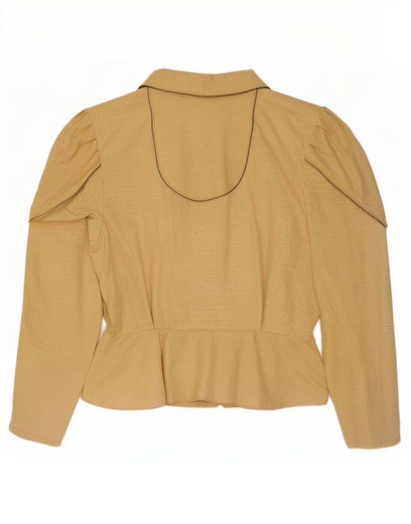Giacca blazer da donna vintage UK 14 stampa animalier beige medio
