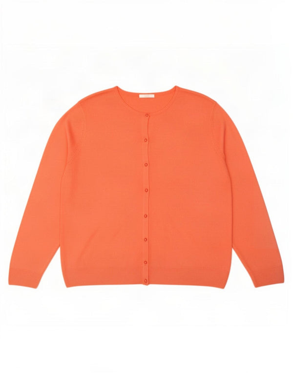 Maglione cardigan da donna Marks & Spencer UK 20 2XL Acrilico arancione
