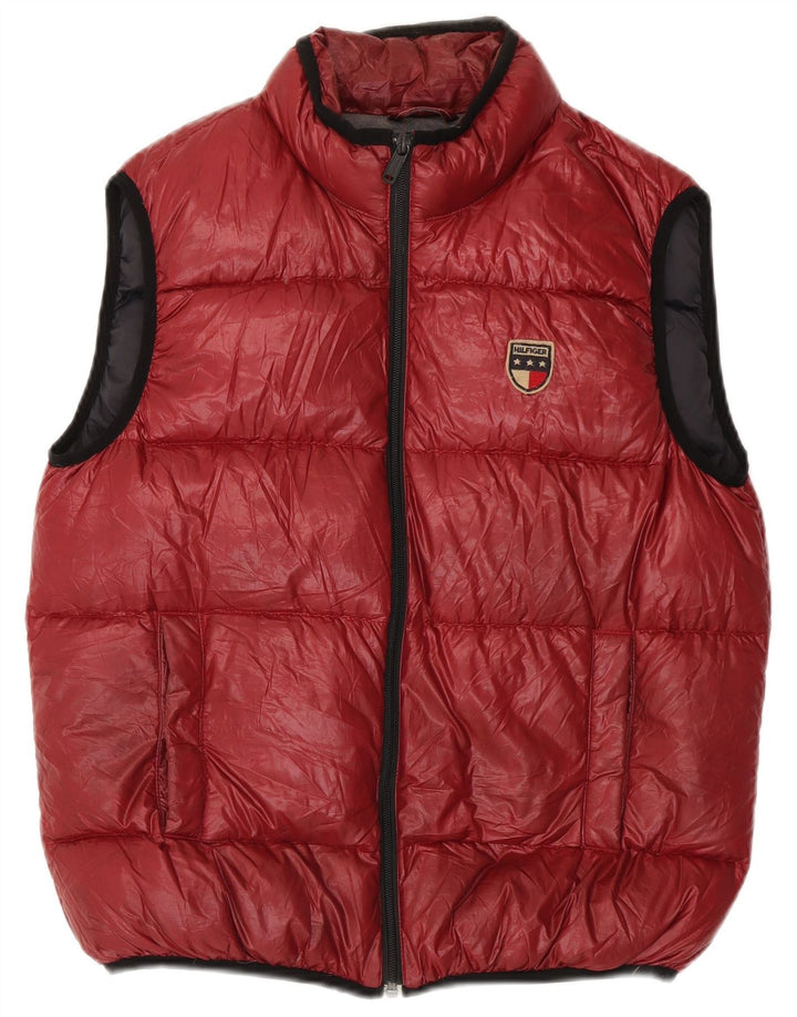 Gilet imbottito da uomo Tommy Hilfiger UK 36 piccolo poliestere rosso