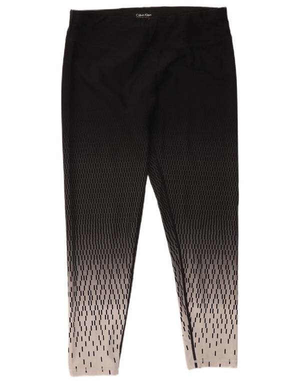 Leggings da donna Calvin Klein UK 14 Large Nero geometrico
