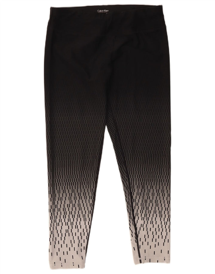 Leggings da donna Calvin Klein UK 14 Large Nero geometrico