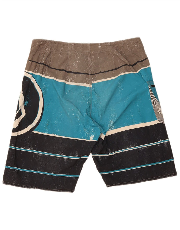 Pantaloncini da bagno da uomo Volcom in poliestere color block blu medio