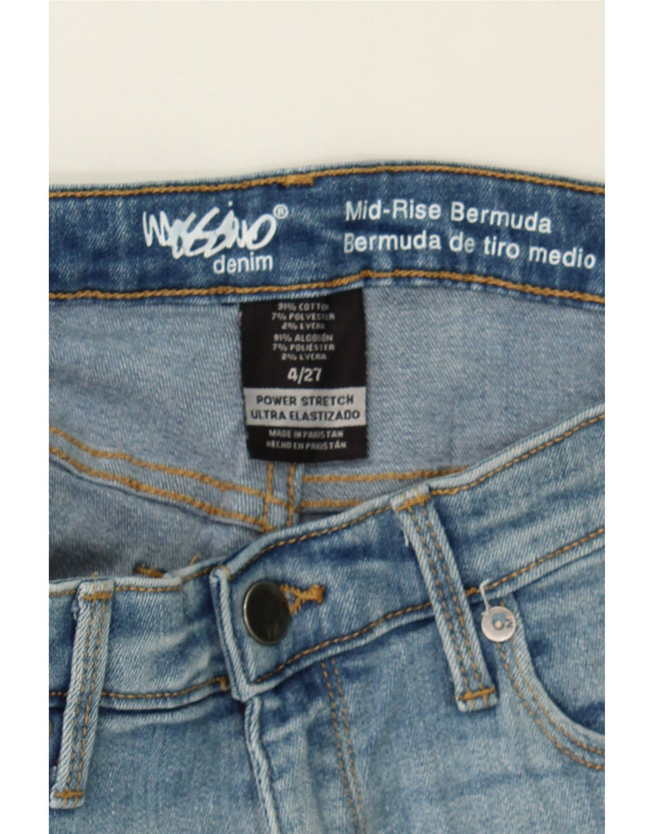 MOSSIMO Womens Mid Rise Distressed Denim Shorts US 4 Small W27 Blue Vintage Mossimo and Second-Hand Mossimo from Messina Hembry 