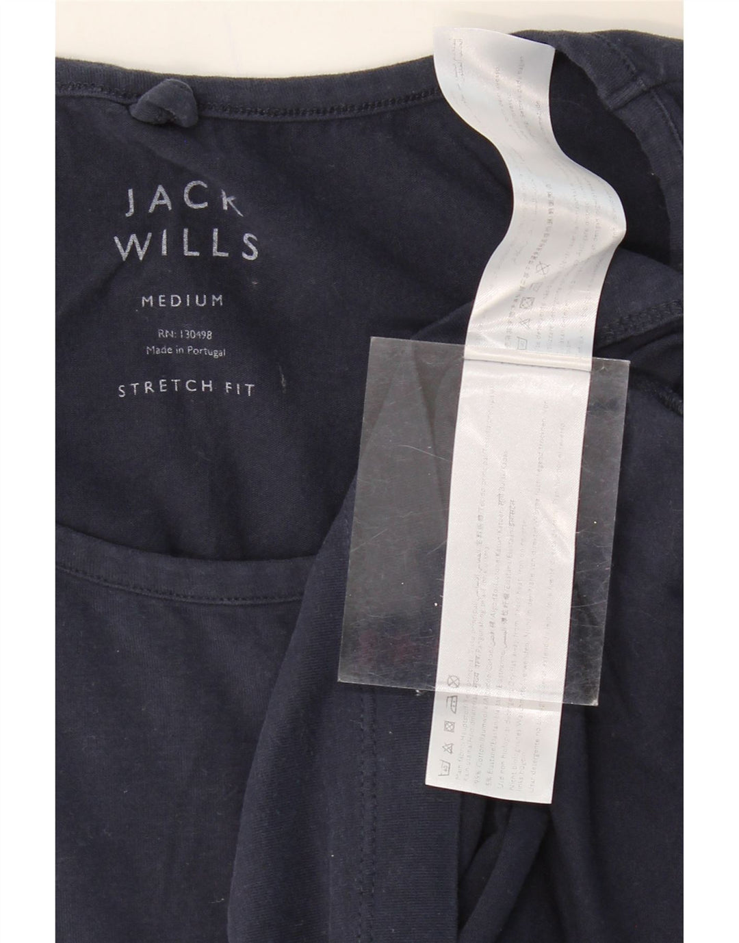 JACK WILLS Mens Stretch Vest Top Medium Navy Blue Cotton