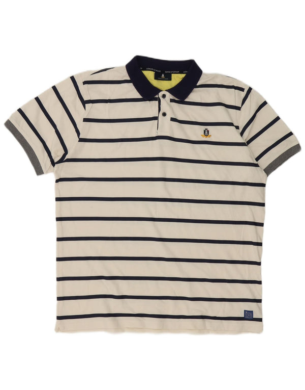 Polo Rugby Uomo Armata Di Mare 3XL Cotone a Righe Bianche