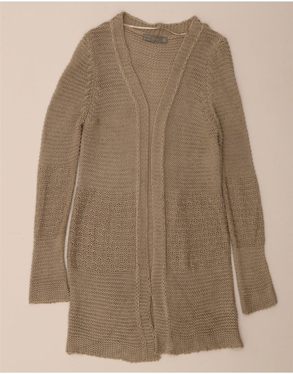 Maglione cardigan aperto oversize lungo da donna Zara UK 14 Beige medio
