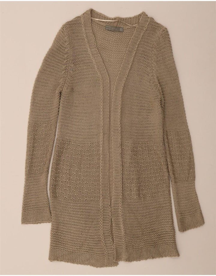 Maglione cardigan aperto oversize lungo da donna Zara UK 14 Beige medio
