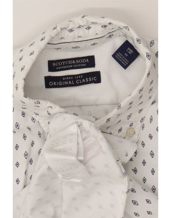 Camicia da uomo Classic Fit Scotch & Soda in cotone maculato bianco medio