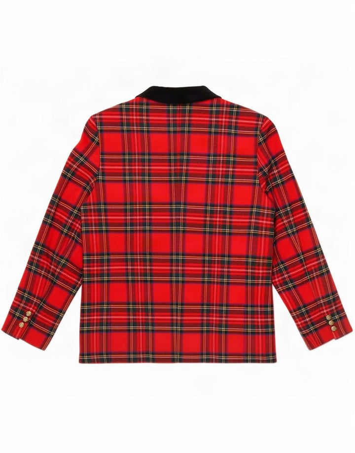 Giacca blazer da donna a 2 bottoni Burberrys UK 14 plaid rosso medio