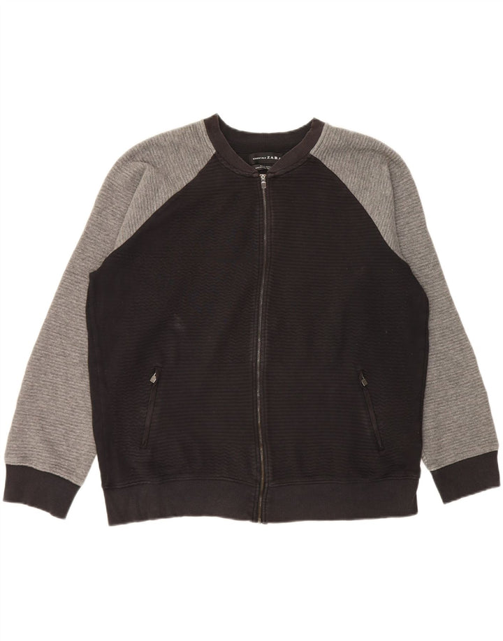 Giacca da tuta da uomo Zara 2XL in cotone color block nero