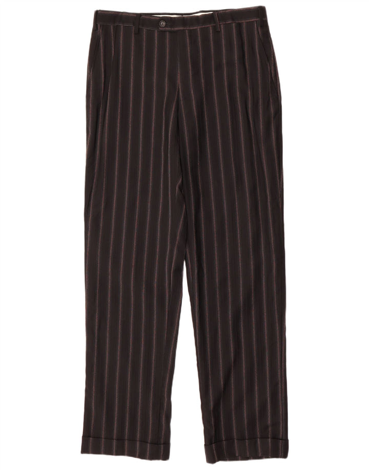 PAL ZILERI Abito da Uomo 3 Bottoni 2 Pezzi IT 50 Large W34 L33 Nero a Righe