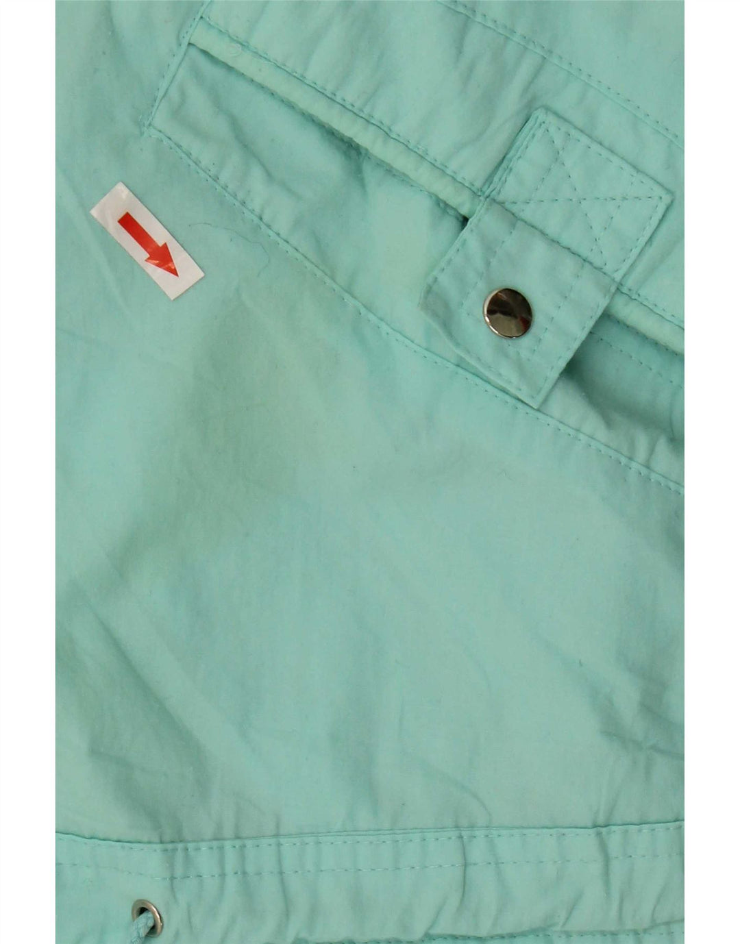 Giacca a vento grafica da donna vintage UK 16 grande poliestere turchese