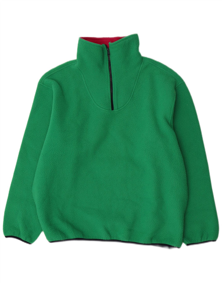Maglione in pile da uomo Sisley con zip e collo in poliestere verde medio