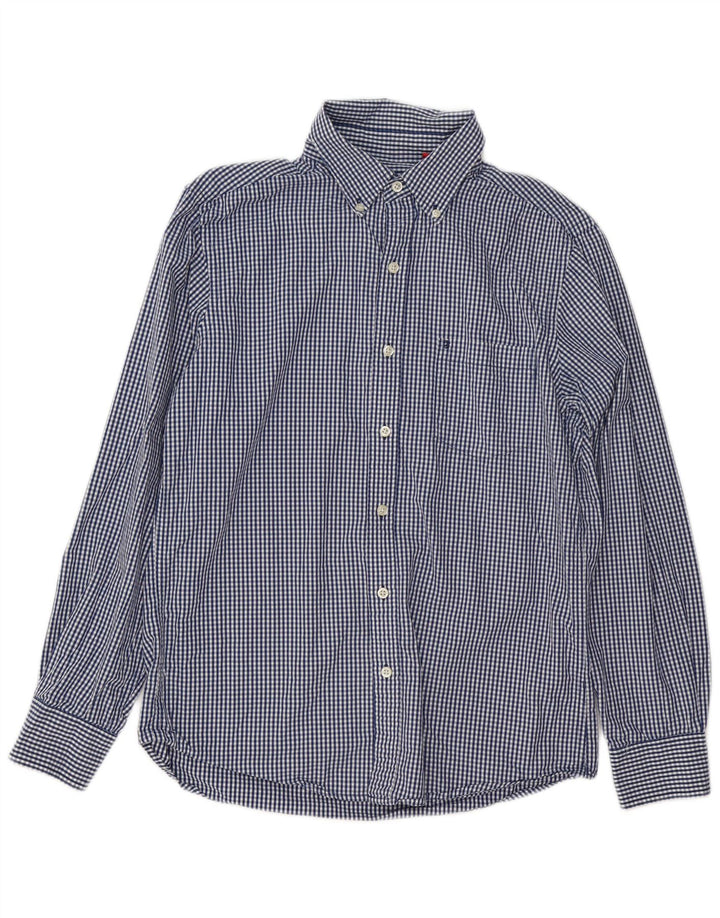 Camicia Izod Coupe Ajustee Slim Fit da uomo in cotone a quadretti blu medio