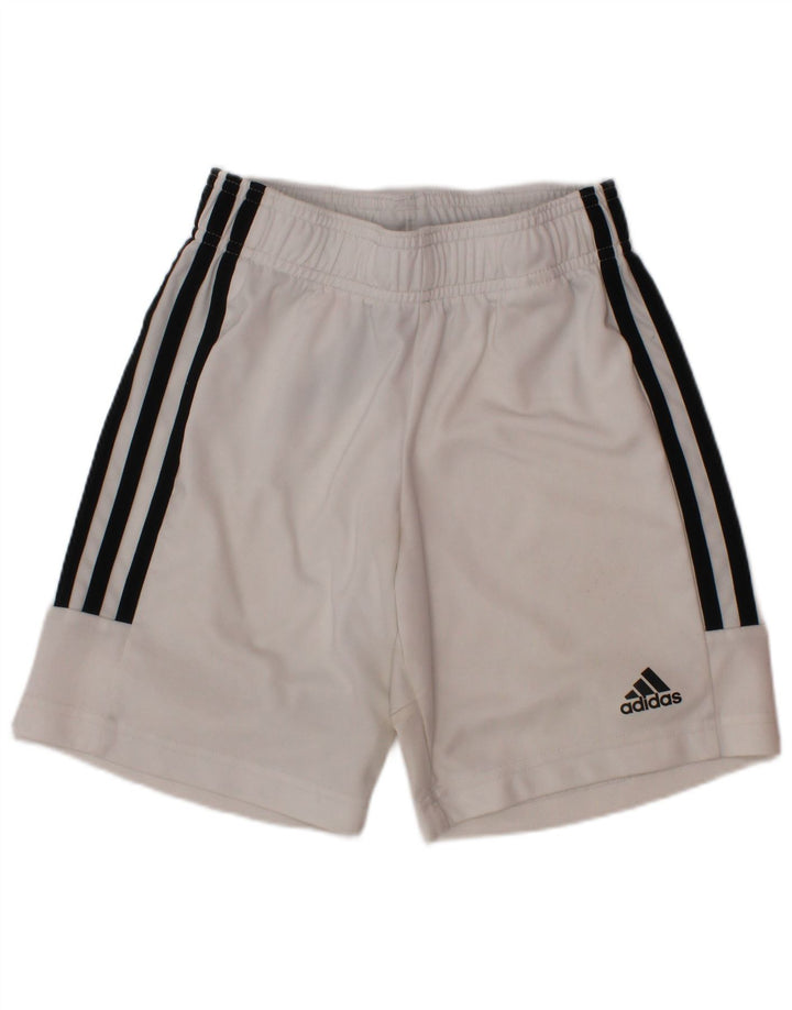 Pantaloncini sportivi Adidas Aeroready da ragazzo 7-8 anni in poliestere bianco
