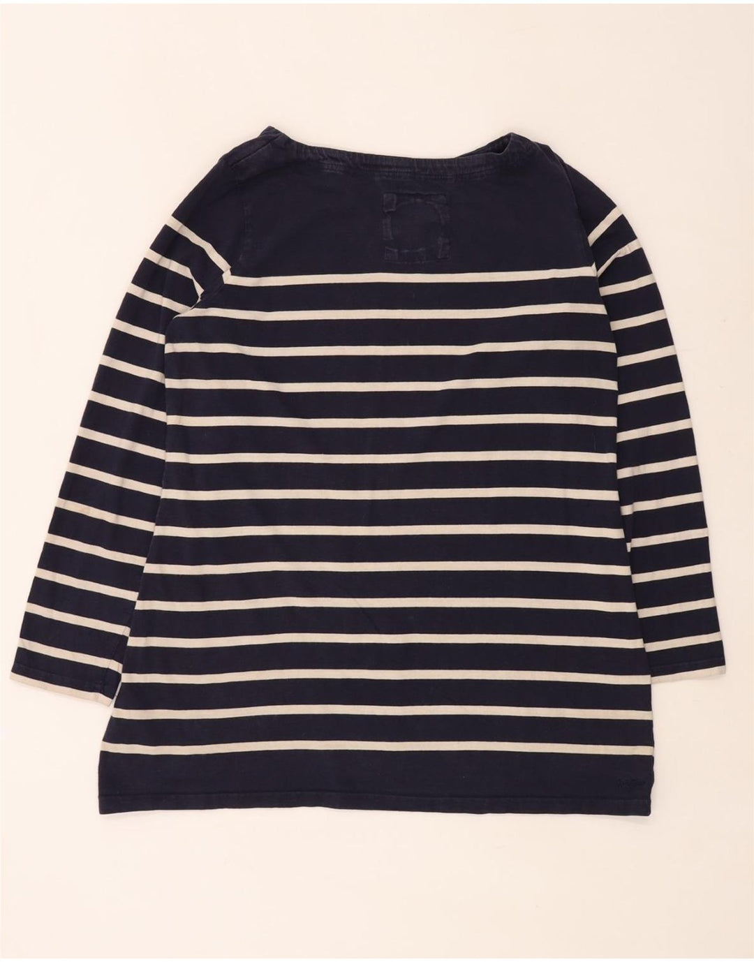 FAT FACE Top da donna a maniche lunghe UK 18 XL Cotone a righe blu navy