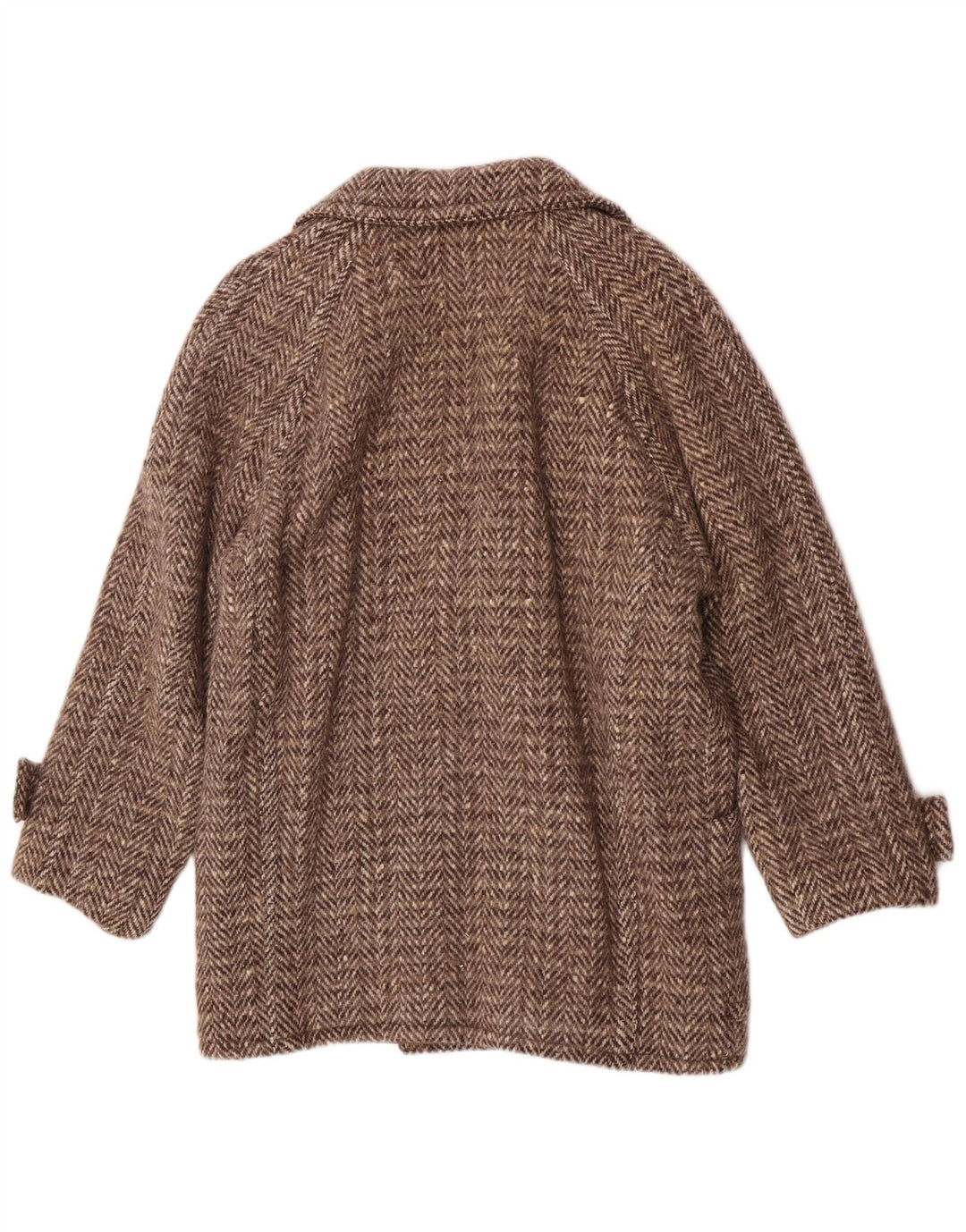 Cappotto da marinaio vintage da uomo UK 36 piccolo a spina di pesce marrone