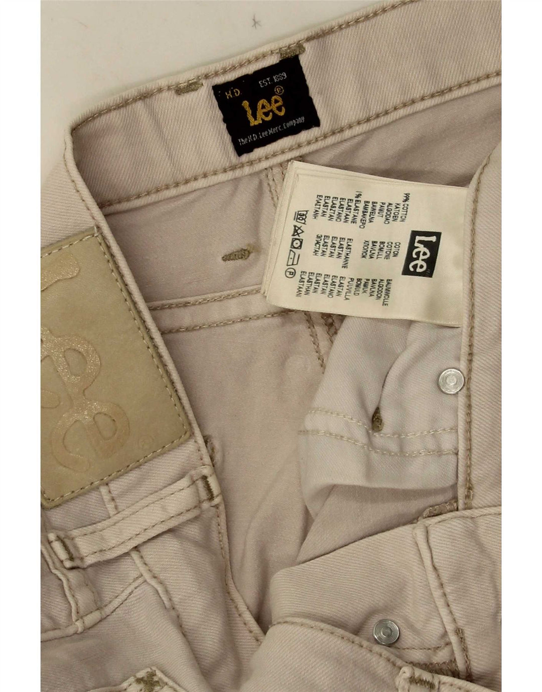 Pantaloncini di jeans da uomo Lee W30 cotone beige medio