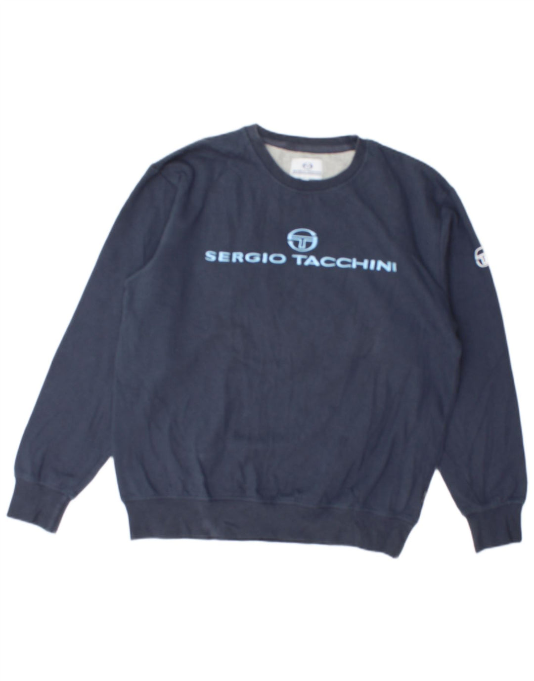 SERGIO TACCHINI Felpa grafica da uomo Maglione medio blu navy in cotone