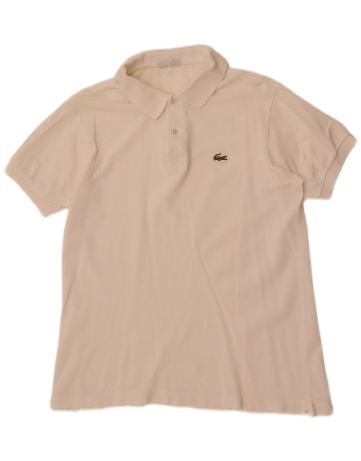 Polo da uomo Lacoste in cotone bianco medio